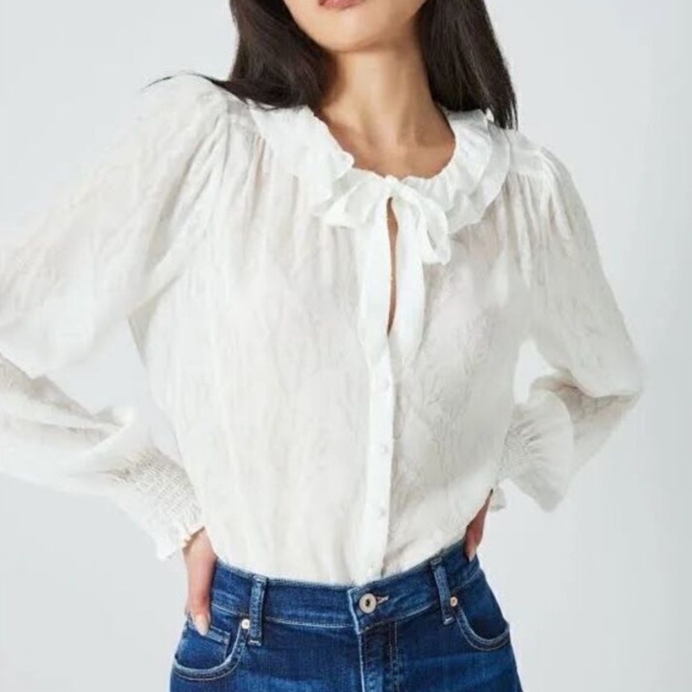 PAIGE Dionne Ruffled Button Front Blouse